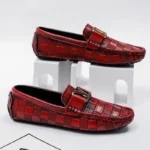 High Quality Genuine Leather Men's Casual Shoes Brand Cowhide Leather Shoes Crocodile Pattern Loafers Ladies Moccasin Flat Shoes - Image 5