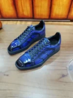2024 new arrival Fashion Crocodile Skin causal shoes men,male Genuine leather Shoes PDD386 - Image 4