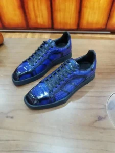 2024 new arrival Fashion Crocodile Skin causal shoes men,male Genuine leather Shoes PDD386 - Image 4
