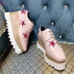 Luxury design thick-soled star women's sports Platform shoes fashion Height Increasing real leather women's casual shoes runway