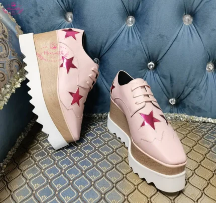 Luxury design thick-soled star women's sports Platform shoes fashion Height Increasing real leather women's casual shoes runway
