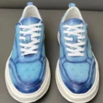 Genuine Leather Mens Casual Sneakers Lace Up Trainers New Fashion Spring Autumn Platform Shoes Male Ostrich Skin Designer Shoes