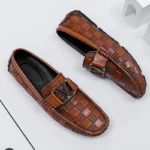 High Quality Genuine Leather Men's Casual Shoes Brand Cowhide Leather Shoes Crocodile Pattern Loafers Ladies Moccasin Flat Shoes - Image 3
