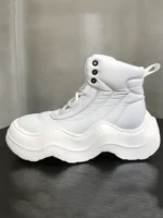 Mens High Top Sneakers Thick Bottom Genuine Leather Casual Shoes Autumn Winter Fleece Liner High Street Fashion Hip Hop Shoes - Image 5