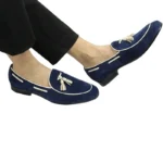 Penny Blue Loafer Men Shoes Fashion Tassel One-step Summer Casual Daily Office Shoes for Men Cow Suede High quality Customized - Image 4