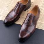 Classic Brogue Shoe Men's Business Suits Matches New Style Genuine Cowhide Handmade Formal Office Wedding Party Mans Dress Shoes - Image 2