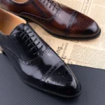 Classic Brogue Shoe Men's Business Suits Matches New Style Genuine Cowhide Handmade Formal Office Wedding Party Mans Dress Shoes - Image 6