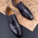 Successful Business Shoes Men Pure Leather Elegant High Grade Oxford Natural Handmade Formal Dress Office Party Suit Black Color - Image 6