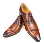 Trendy Men Shoes Dress Party Office Suit Italy Stylish Casual Business Genuine Leather Shoe for Male Oxford Lace-up Fashion Shoe - Image 6