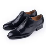 Successful Business Shoes Men Pure Leather Elegant High Grade Oxford Natural Handmade Formal Dress Office Party Suit Black Color - Image 4
