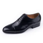 Successful Business Shoes Men Pure Leather Elegant High Grade Oxford Natural Handmade Formal Dress Office Party Suit Black Color - Image 2