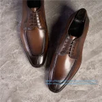 Brown/black Leather Shoes Men's Shoes Lace-Up Dress Shoes Wear-Resistant Office Shoes Trendy Luxury Handmade Shoe Men's Shoes