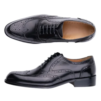 New Trendy Mens Dress Shoes Genuine Leather Oxford Handmade Wedding Party Banquet Dress Carving Craft Adult Shoe Original Design