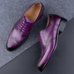 New Trendy Mens Dress Shoes Genuine Leather Oxford Handmade Wedding Party Banquet Dress Carving Craft Adult Shoe Original Design - Image 4
