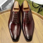 "HANMCE Men's Oxford Shoes | Genuine Leather Brogue Business Formal Dress Shoes | Cowhide Wingtip Wedding Office Shoes - Image 4
