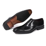 High Quality Handmade Mens Oxford Leather Shoes Inner Formal Leather Shoes Suture Genuine Leather Men Dress Shoes Business